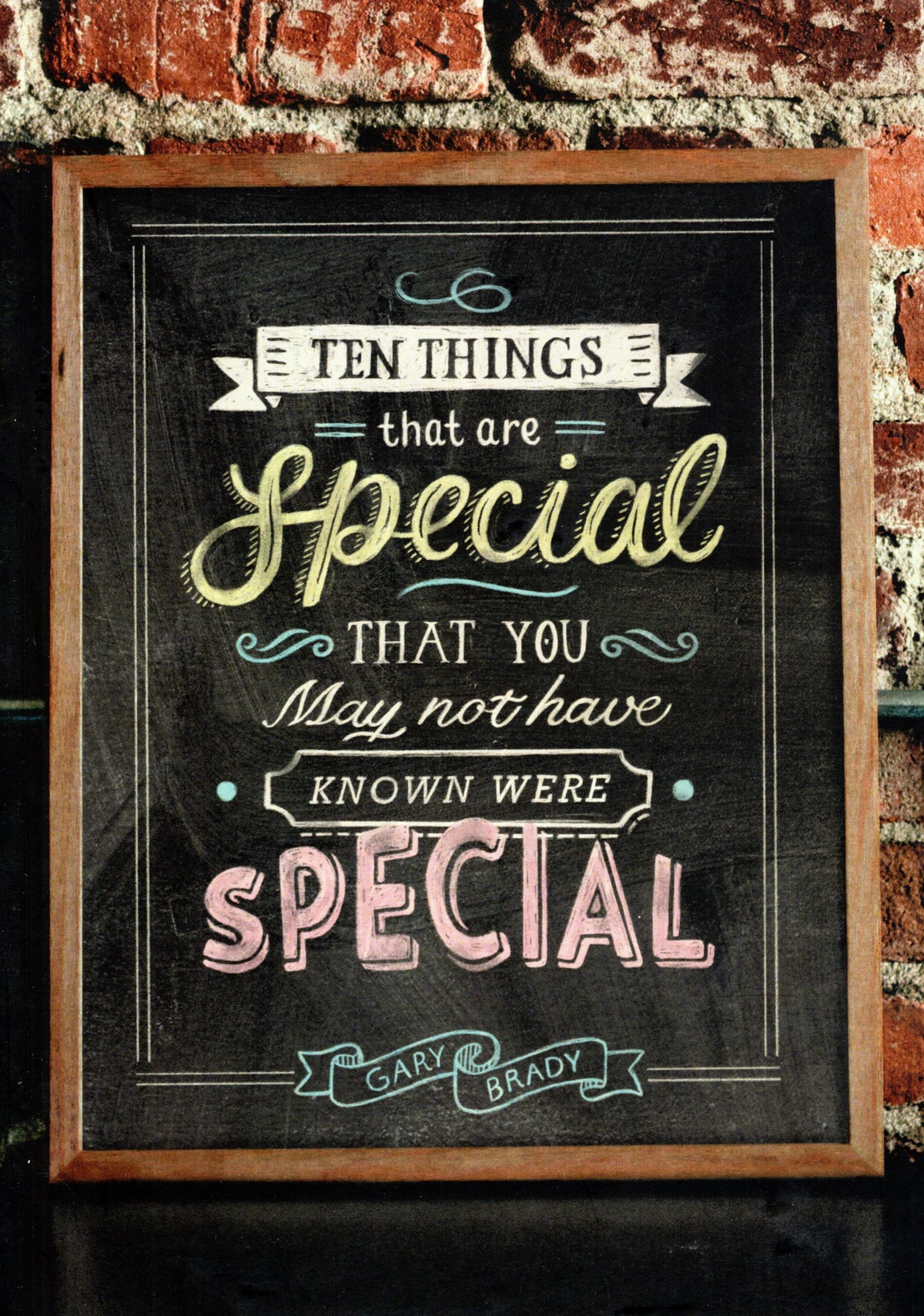 Ten Things that are Special That You May Not have Known Were Special by Gary Brady