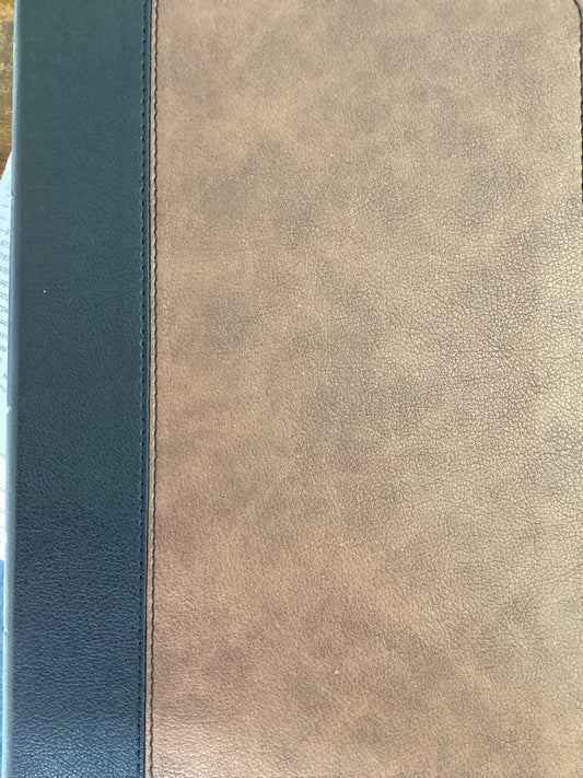 KJV Thinline Black/ Brown Leathertouch