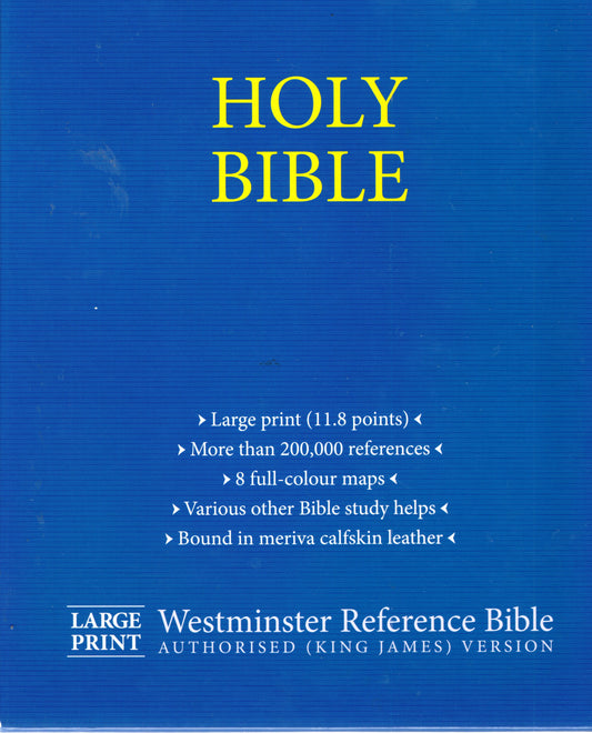 Large Print Westminster Reference Bible - Black Meriva Calfskin Leather