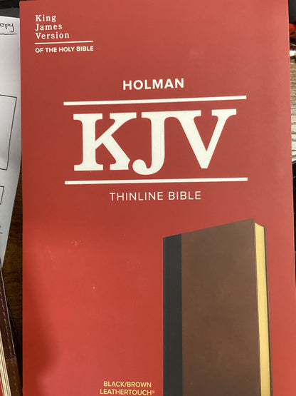 KJV Thinline Black/ Brown Leathertouch