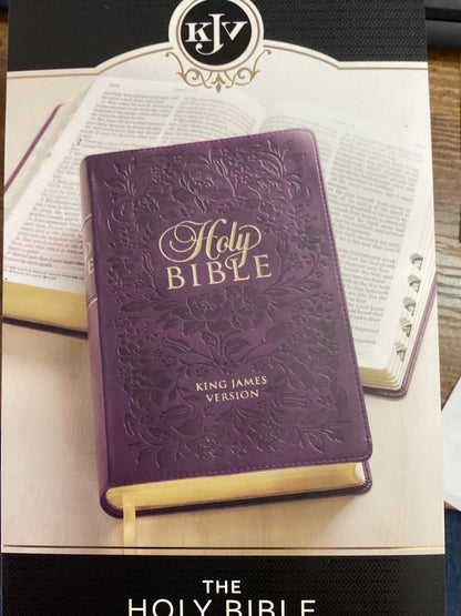 KJV Bible Giant Print Standard-size Faux Leather, Purple Floral