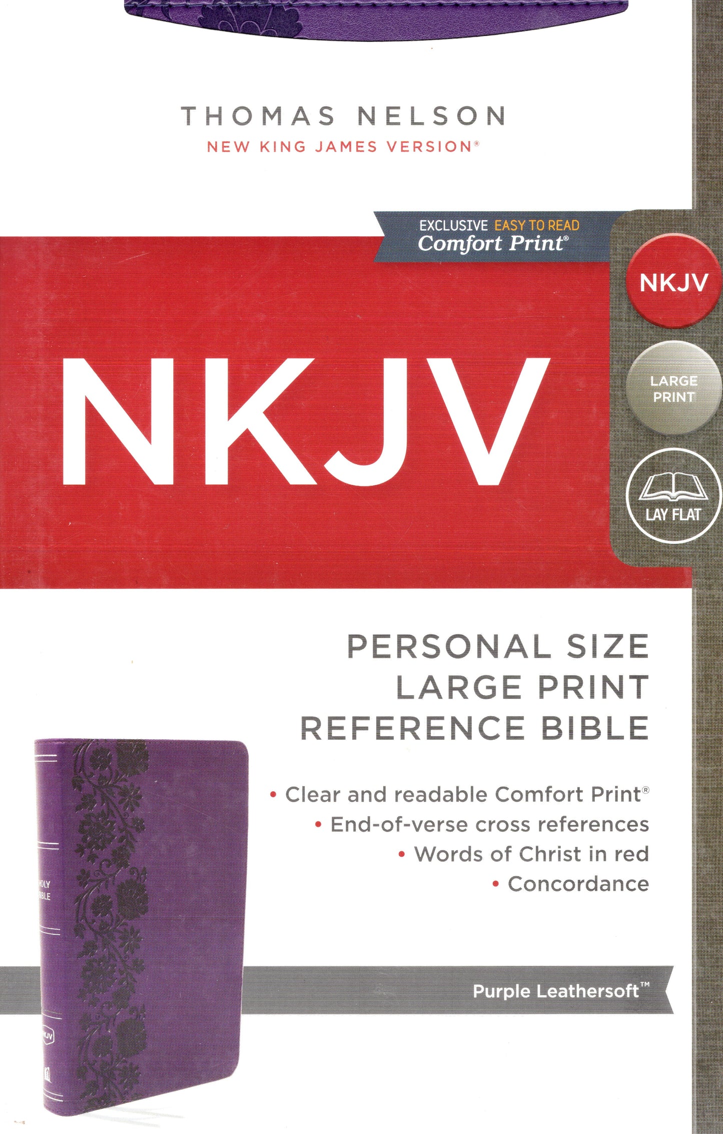 NKJV personal size large print reference bible - Purple