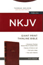 NKJV Giant-Print Thinline Bible, Comfort Print--soft leather-look, brown