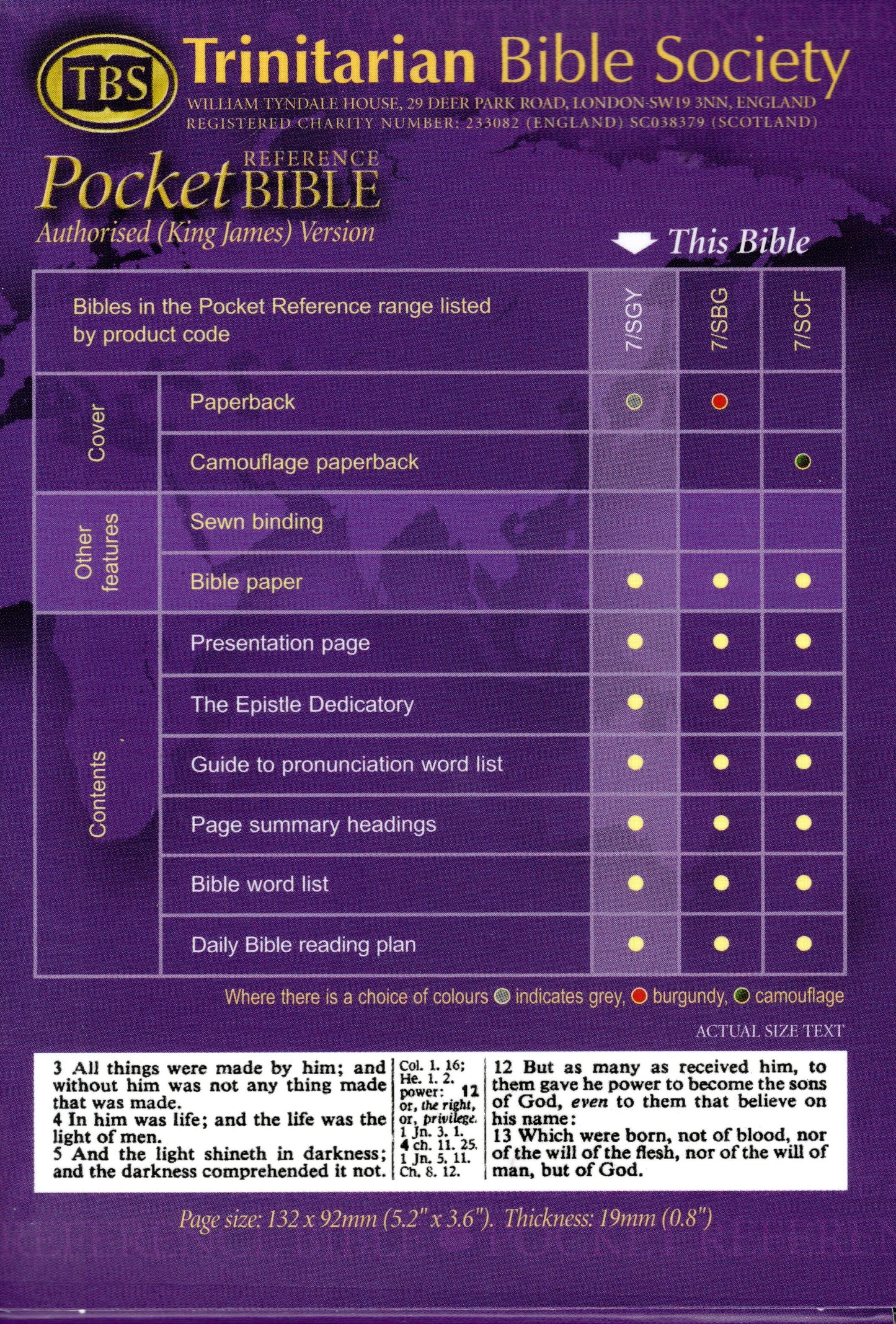 Reference Pocket Bible (KJV)