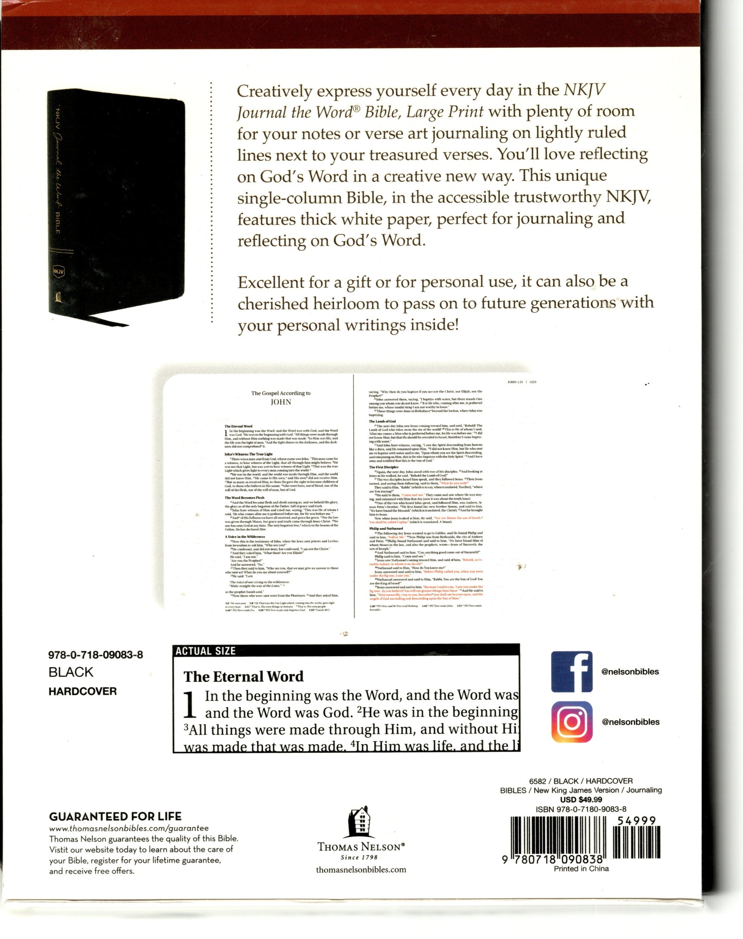 NKJV Journal the Word Large Print - Black