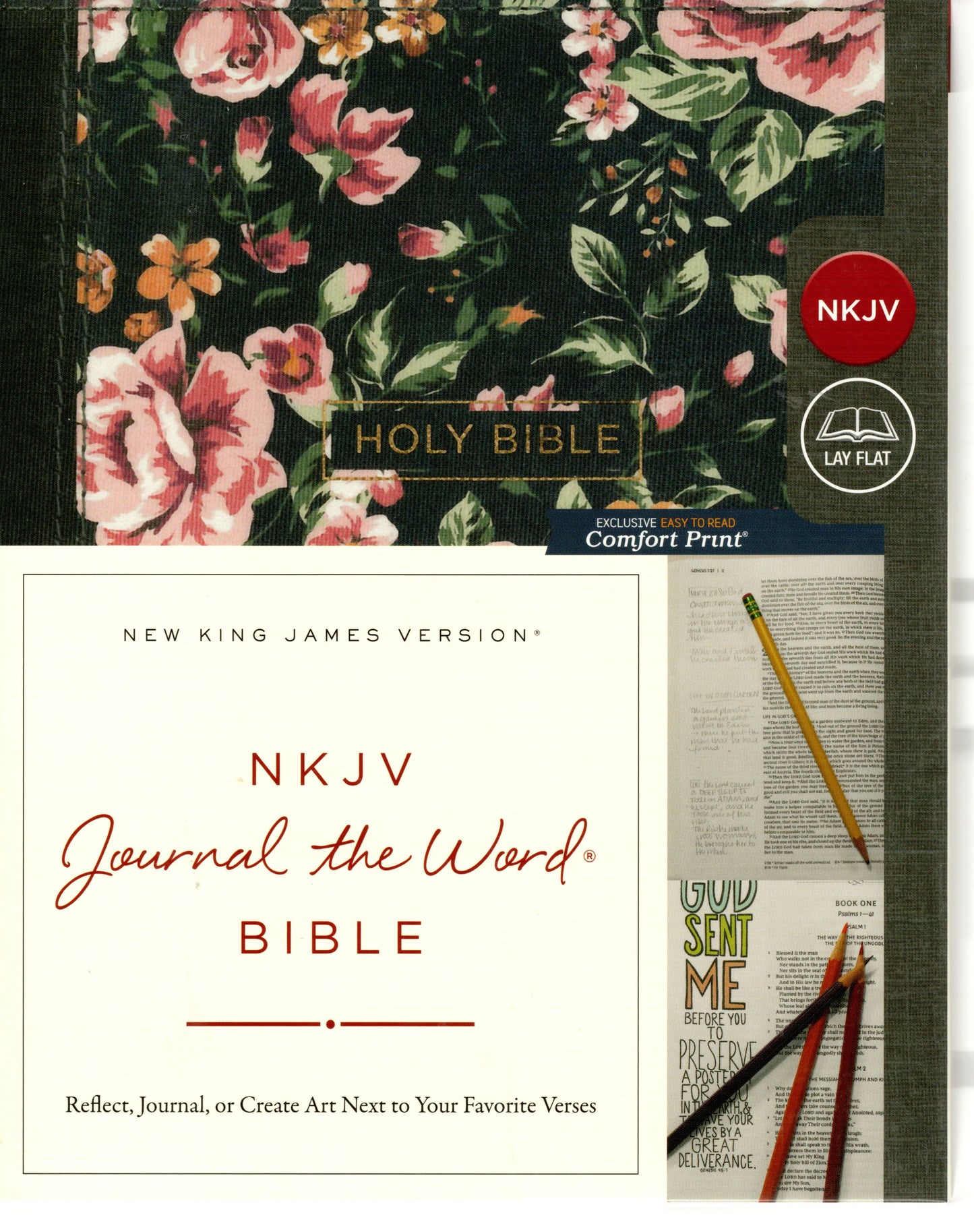 NKJV Journal the Word - Grey Floral